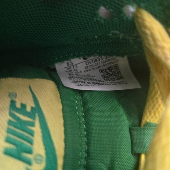 Nike Dunk Reverse Brazil Men 8.5 Yellow And Green Used 022026 - Picture 6 of 9